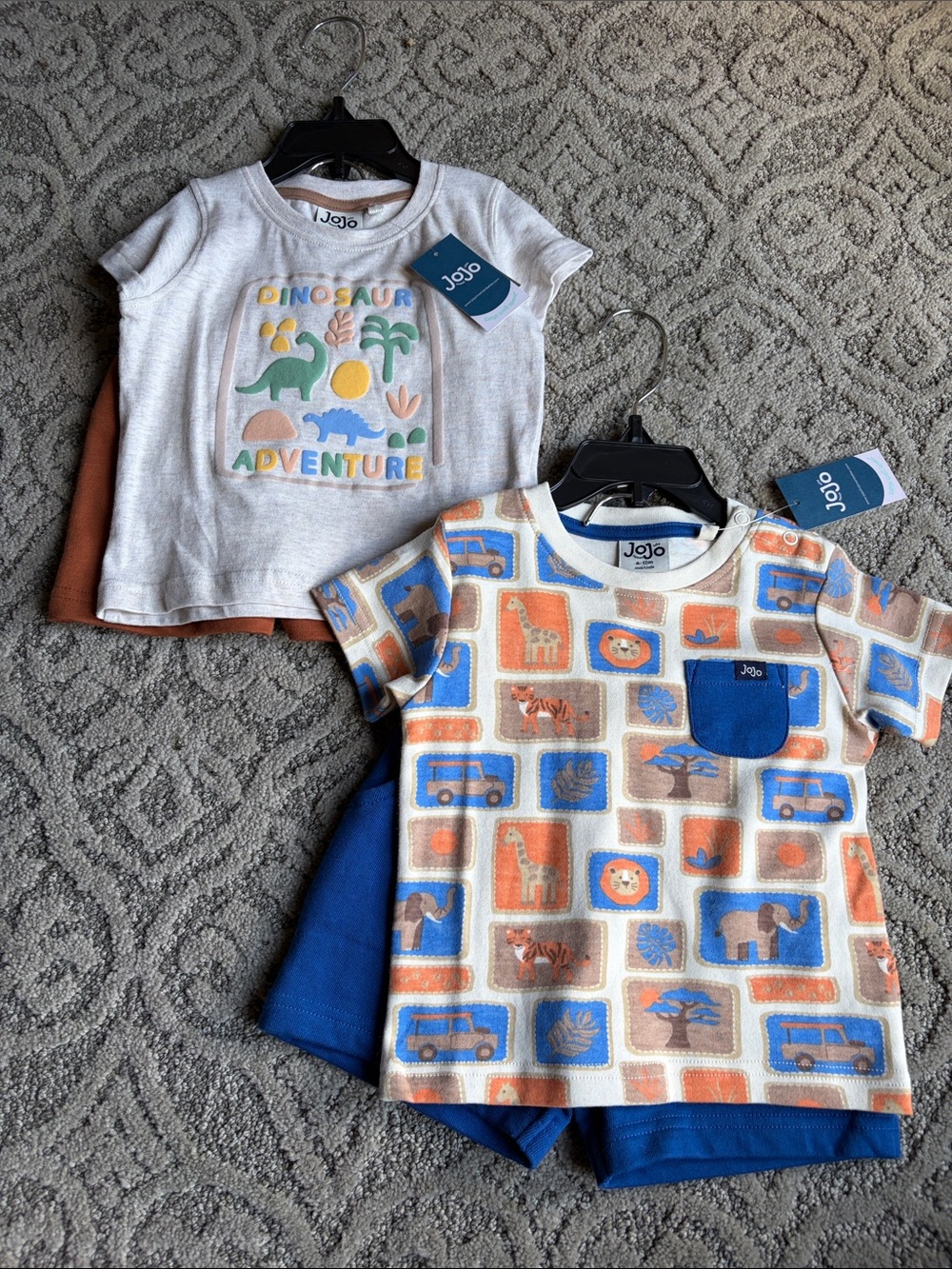 NWT Kids' Blue & Cream Dinosaur/Safari Set